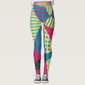 Leggings Conception Abstraite géométrique colorée (Devant)