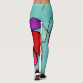 Leggings Conception abstraite grande floraison florale dans (Dos)