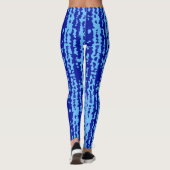 Leggings Conception Abstraite Irrégulière Bleu Cyan (Dos)