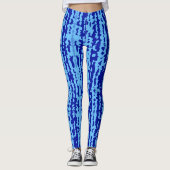 Leggings Conception Abstraite Irrégulière Bleu Cyan (Devant)