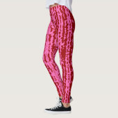 Leggings Conception Abstraite Irrégulière Rose Marron Rouge (Gauche)