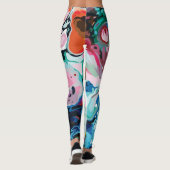 Leggings Conception abstraite Motifs en marbre (Dos)