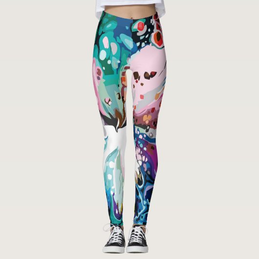 Leggings Conception abstraite Motifs en marbre (Devant)