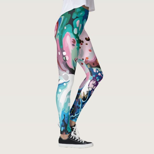 Leggings Conception abstraite Motifs en marbre (Droite)