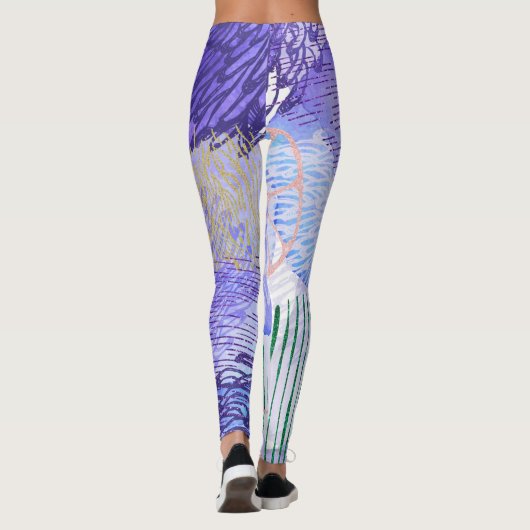 Leggings Conception abstraite violette (Dos)
