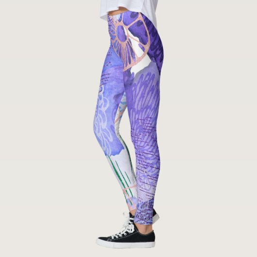 Leggings Conception abstraite violette (Gauche)