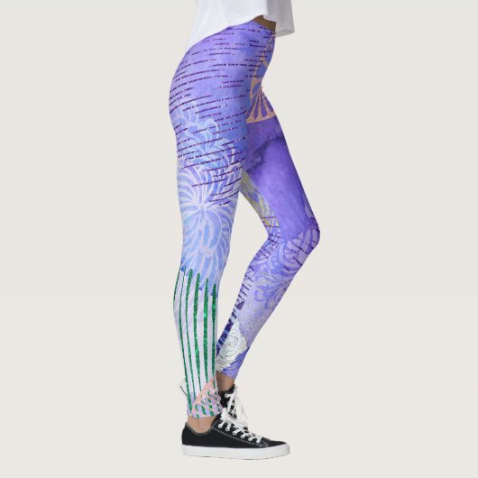 Leggings Conception abstraite violette (Droite)