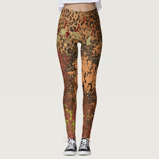 Leggings Conception africaine de léopard de guêtres (Devant)