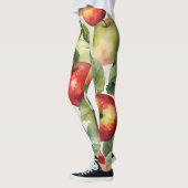 Leggings Conception aquarelle de pommes fraîches (Gauche)