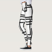 Leggings Conception artistique des Carrés noirs interdépend (Gauche)