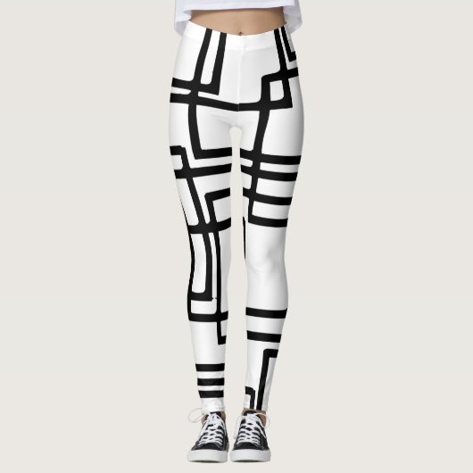 Leggings Conception artistique des Carrés noirs interdépend (Devant)