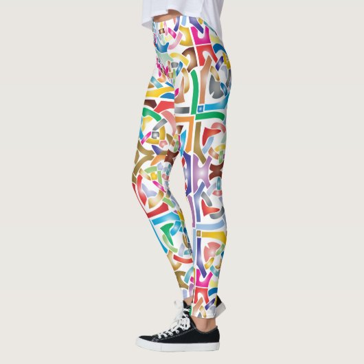 Leggings Conception celtique entrelacée vibrante de noeuds (Gauche)