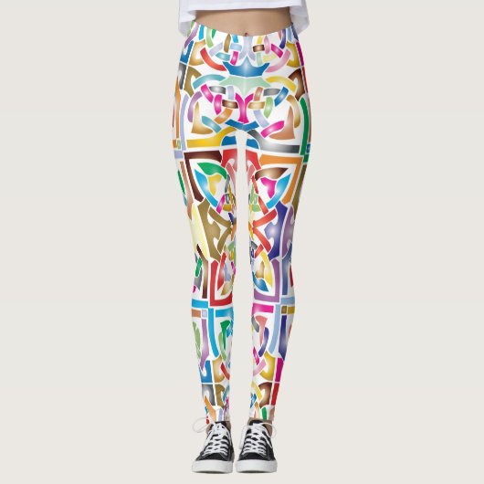 Leggings Conception celtique entrelacée vibrante de noeuds (Devant)