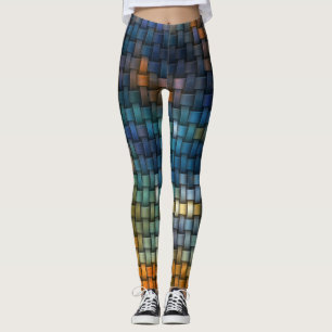 Leggings Conception composée de bandes entrelacées colorées