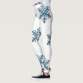 Leggings Conception confortable de flocon de neige en blanc (Gauche)