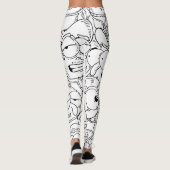 Leggings Conception créative de motif de visages drôles (Dos)