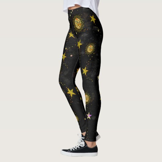 Leggings Conception d'abrégé sur guêtres, Sun, lune et (Gauche)