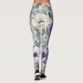 Leggings Conception d'anémone et d'eucalyptus moderne (Dos)