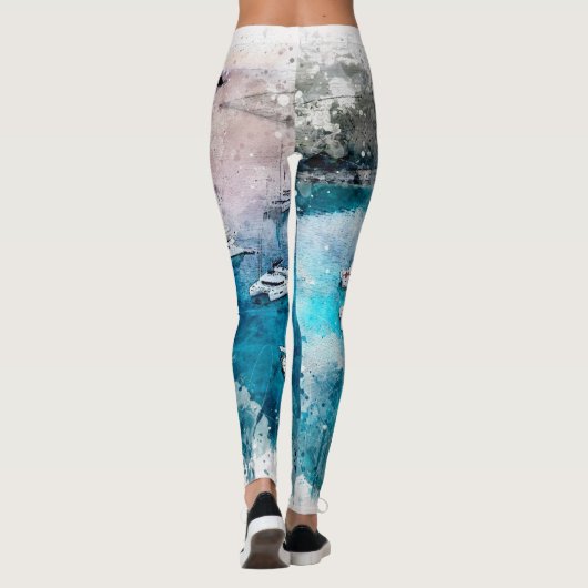 Leggings Conception d'aquarelle de Le Caviar Catamaran (Dos)