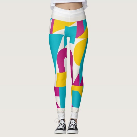 Leggings Conception d'art moderne abstrait géométrique colo (Devant)