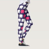 Leggings Conception de bleu marine et d'éléphants roses (Droite)