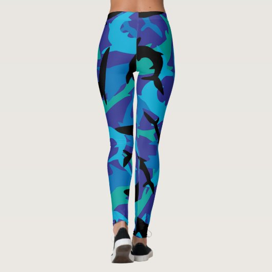 Leggings Conception de camouflage de requin (Dos)