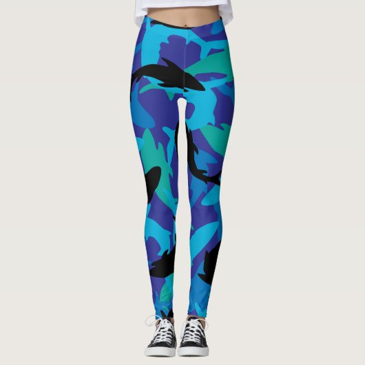 Leggings Conception de camouflage de requin (Devant)