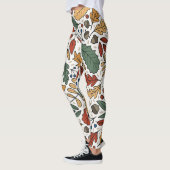 Leggings Conception de Carré feuille couleur automne (Gauche)