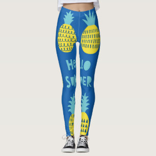 Leggings Conception de carte Vintage ananas amusante