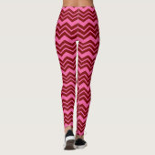 Leggings Conception de chevron zigzag rouge bordeaux rose  (Dos)