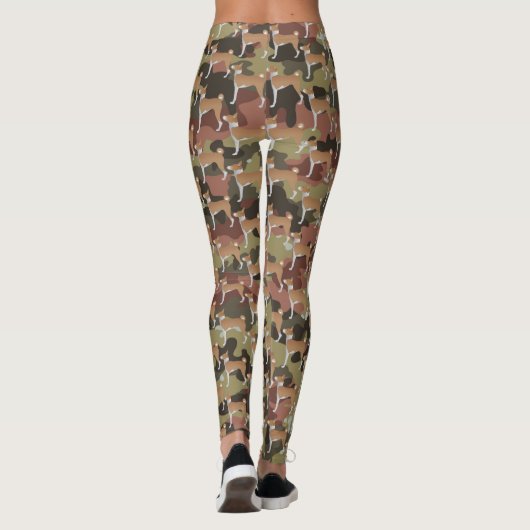 Leggings Conception de chiens de basenji rouges et blancs (Dos)