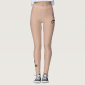 Leggings Conception de cœur de léopard glamour amour (Devant)
