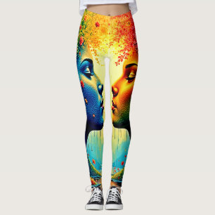 Leggings Conception de connexion arc-en-ciel émouvante