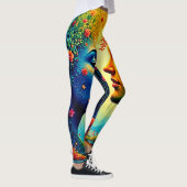 Leggings Conception de connexion arc-en-ciel émouvante (Droite)