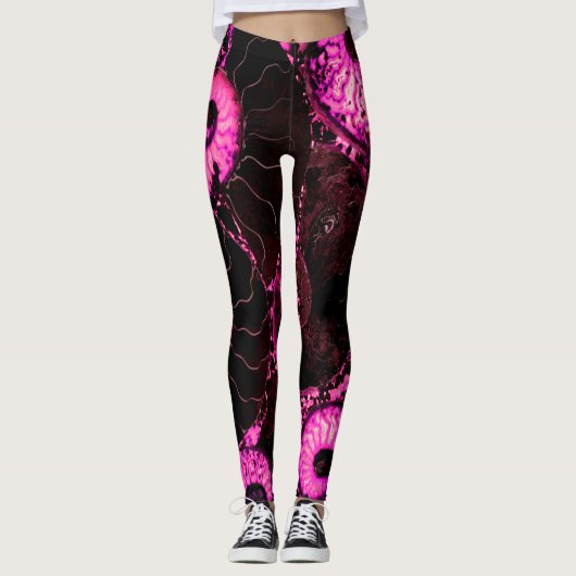 Leggings Conception de coquille rose Nautilus (Devant)