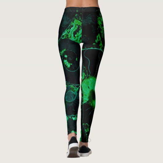 Leggings Conception de coquille verte Nautilus (Dos)