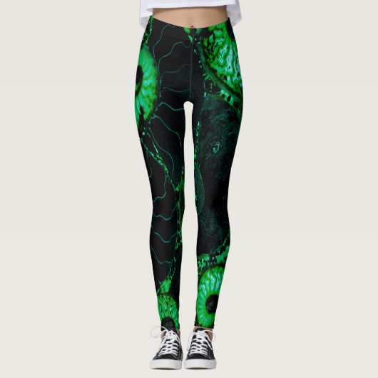 Leggings Conception de coquille verte Nautilus (Devant)