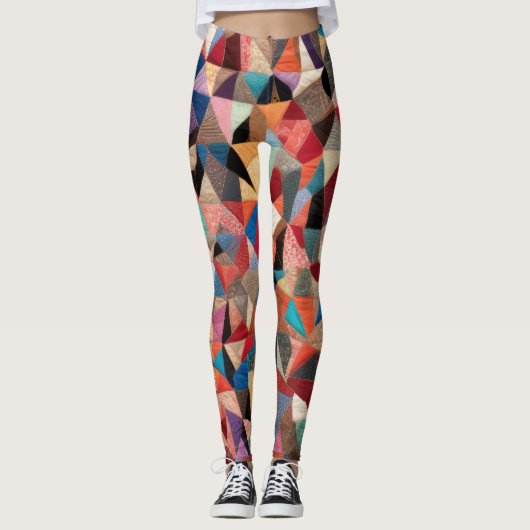 Leggings Conception de courtepointe folle (Devant)