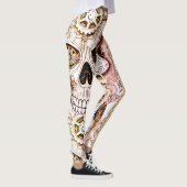 Leggings Conception de crâne de sucre Steampunk marron et n (Droite)