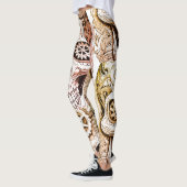 Leggings Conception de crâne de sucre Steampunk marron et n (Gauche)