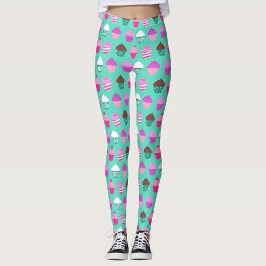 Leggings Conception de cupcakes pour friandises (Devant)