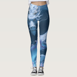 Leggings Conception de fantasy artistique de dragon d'eau c