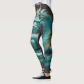Leggings Conception de fantasy artistique de dragon vert do (Gauche)