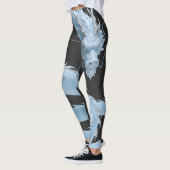 Leggings Conception de fantasy d'art du dragon bleu clair c (Gauche)