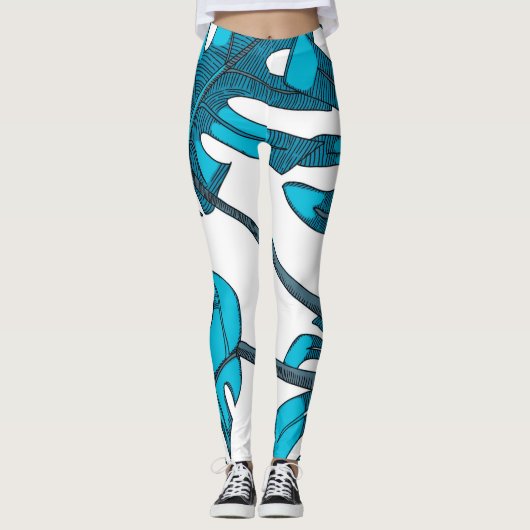 Leggings Conception de feuilles Whimsical, monstère (Devant)