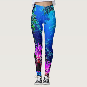 Leggings Conception de Fleur de Jungle Lumineuse Mystique