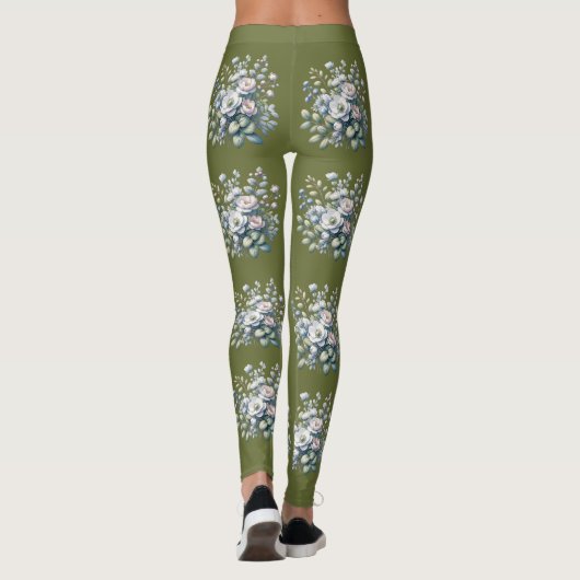 Leggings Conception de fleurs personnalisée (Dos)