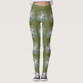 Leggings Conception de fleurs personnalisée (Devant)