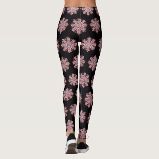 Leggings Conception de flocon de neige complexe (Dos)