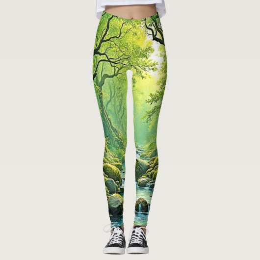 Leggings Conception de flux forestiers enchantés (Devant)